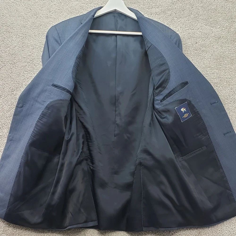 Hart Schaffner Marx Mens 42R Blue Two Button Suit‎ Jacket Blazer Sport Coat